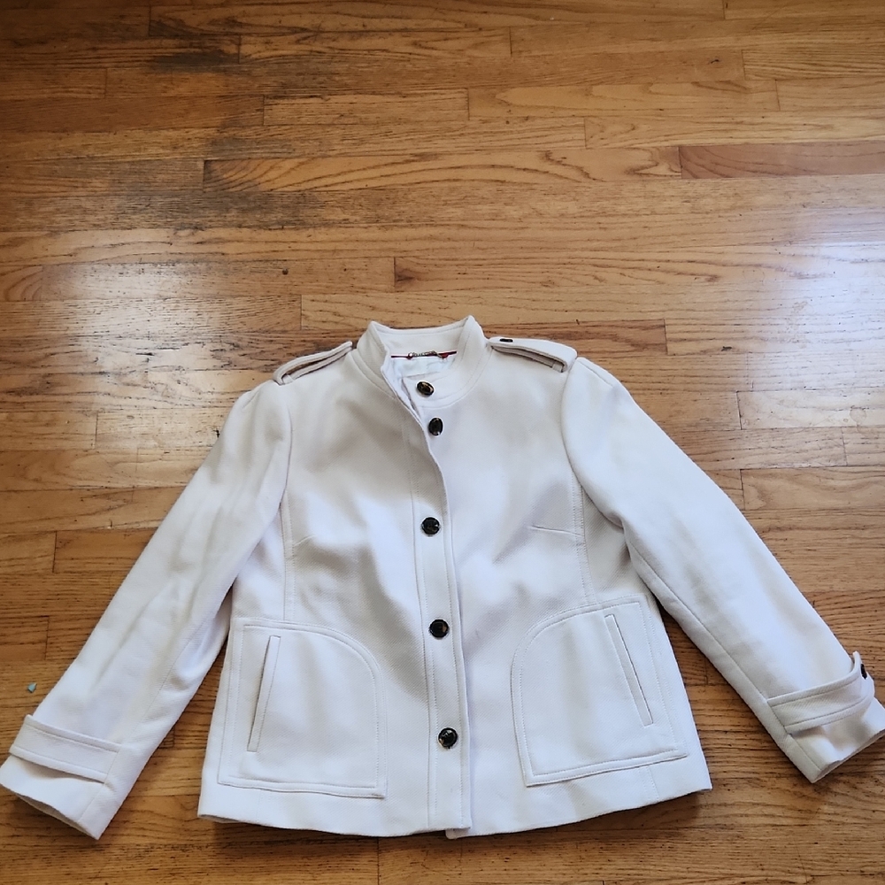 Banana Republic Cream Utility Jacket with Button Accents